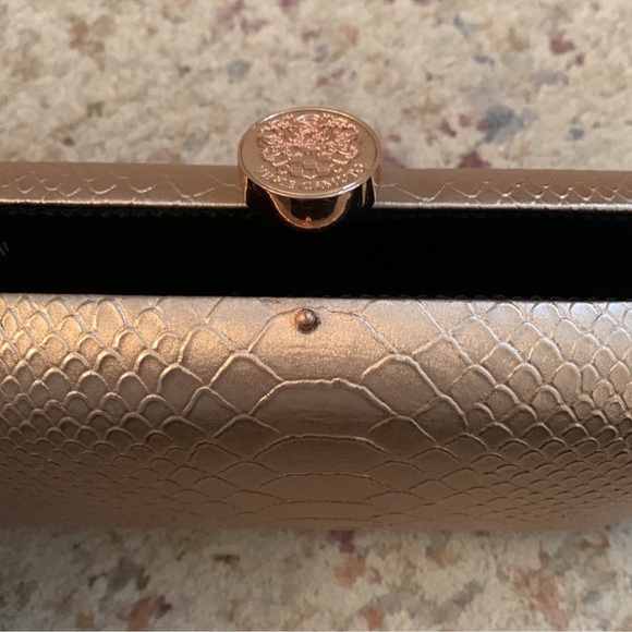 Vince Camuto Rose Gold Faux Snakeskin Clutch - Picture 6 of 8